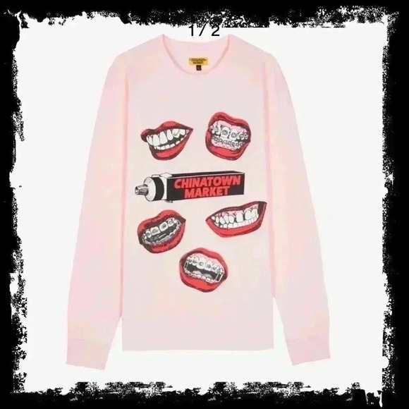 CHINATOWN MARKET NWT MOUTH LONG-SLEEVE TEE - Picture 11 of 14